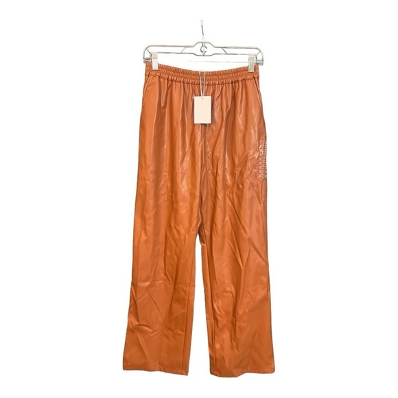 Lucy Paris Faux Leather Pull On Ankle Pant NWT Size Small D1 - Picture 1 of 4
